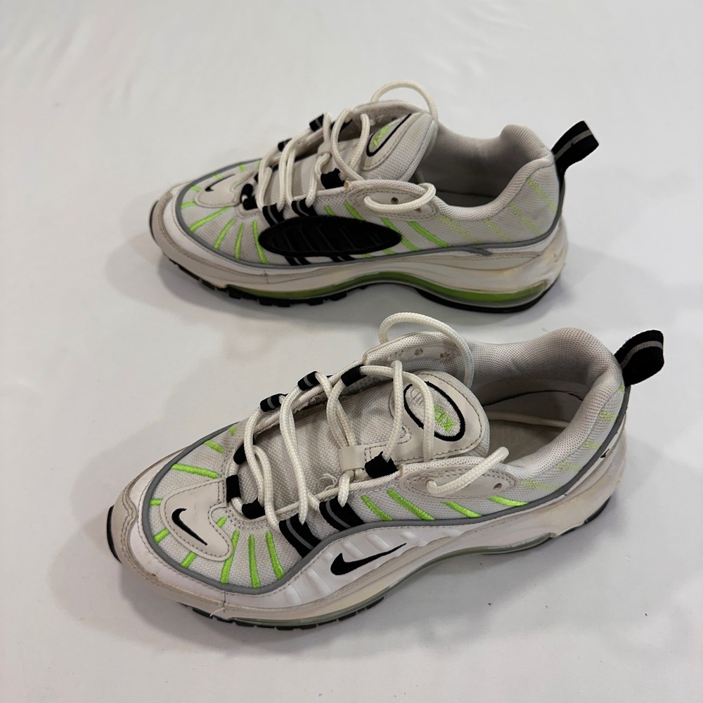 Nike Air Max 98 Womens Size 6.5 White Electric Green AH6799 Retro Streetwear